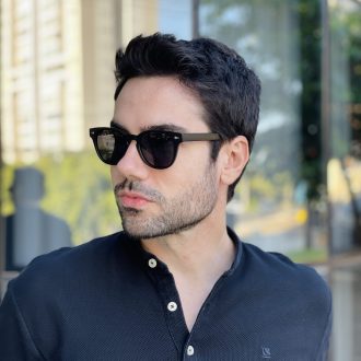 safine com br oculos de sol masculino redondo preto fosco richard 3