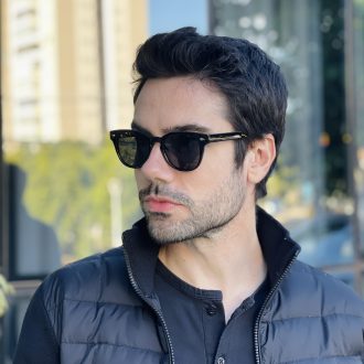 safine com br oculos de sol masculino redondo preto richard 3