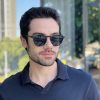 safine com br oculos de sol masculino redondo preto ronan