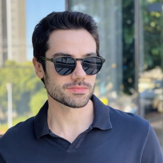 safine com br oculos de sol masculino redondo preto ronan