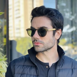 safine com br oculos de sol masculino redondo verde fosco henry 3