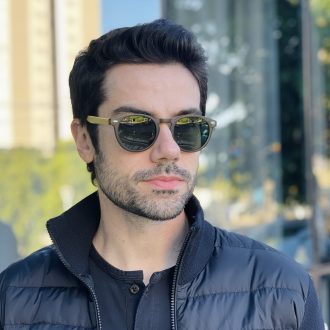 safine com br oculos de sol masculino redondo verde fosco henry
