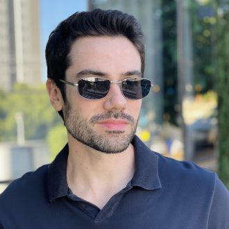 safine com br oculos de sol masculino retangular cinza peter