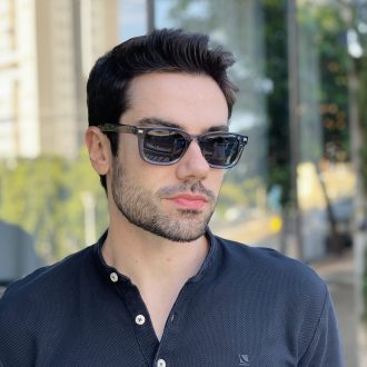 safine com br oculos de sol masculino retangular cinza raul