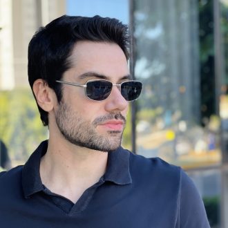 safine com br oculos de sol masculino retangular prata peter 1