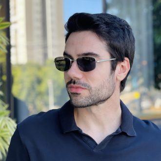 safine com br oculos de sol masculino retangular prata peter 3