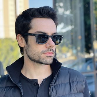 safine com br oculos de sol masculino retangular preto fosco raul 1