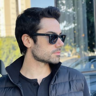 safine com br oculos de sol masculino retangular preto fosco raul 2