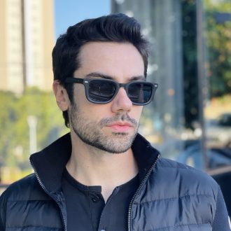 safine com br oculos de sol masculino retangular preto fosco raul