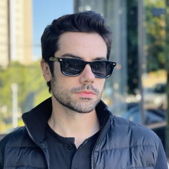 safine com br oculos de sol masculino retangular preto raul