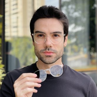 safine com br oculos 2 em 1 clip on masculino redondo transparente joao 3