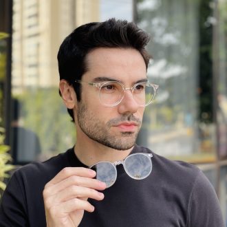 safine com br oculos 2 em 1 clip on masculino redondo transparente joao 4