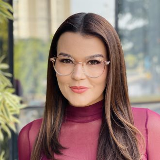 safine com br oculos de grau feminino redondo dourado transparente alicia 1
