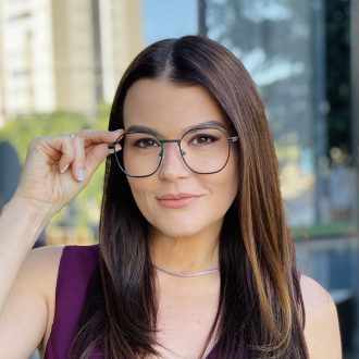safine com br oculos de grau feminino redondo grafite e preto luana 1