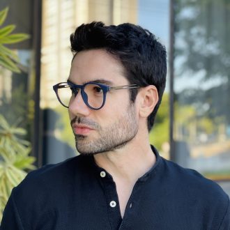 safine com br oculos de grau masculino redondo azul ronan 2 0 3