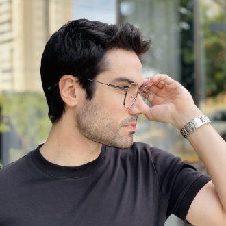 safine com br oculos de grau masculino redondo cinza luigi 2
