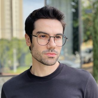 safine com br oculos de grau masculino redondo preto luigi 1