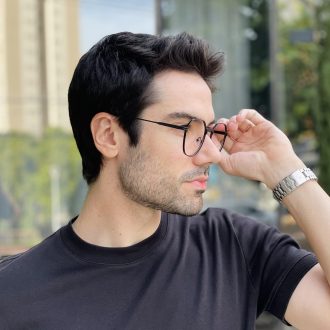safine com br oculos de grau masculino redondo preto luigi 2