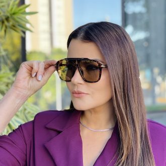 safine com br oculos de sol feminino aviador tartaruga e marrom karoline