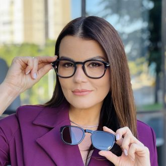safine com br oculos feminino 2 em 1 clip on quadrado marrom bruna 5