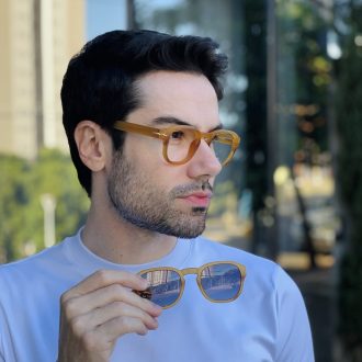 safine com br oculos 2 em 1 clip on masculino quadrado caramelo fosco alisson 6