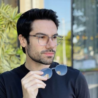 safine com br oculos 2 em 1 clip on masculino redondo cinza transparente joao 2 0 3