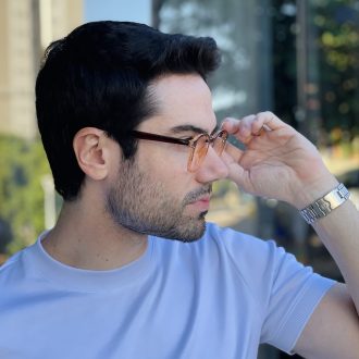 safine com br oculos 2 em 1 clip on masculino redondo marrom degrade alex 10