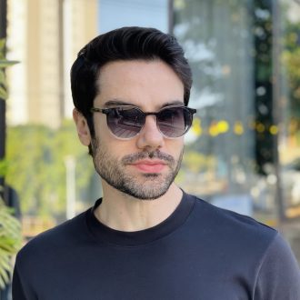 safine com br oculos 2 em 1 clip on masculino redondo marrom e transparente joao 13