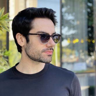 safine com br oculos 2 em 1 clip on masculino redondo marrom e transparente joao 14