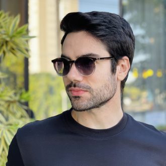 safine com br oculos 2 em 1 clip on masculino redondo marrom e transparente joao 16