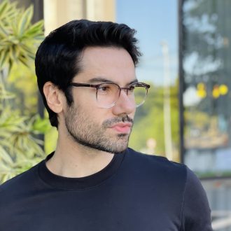 safine com br oculos 2 em 1 clip on masculino redondo marrom e transparente joao 22