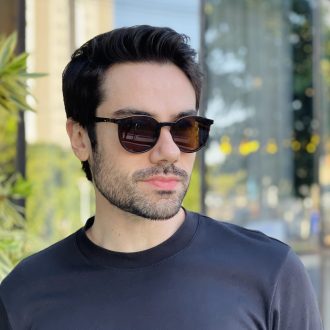 safine com br oculos 2 em 1 clip on masculino redondo marrom joao