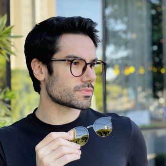 safine com br oculos 2 em 1 clip on masculino redondo marrom joao 6