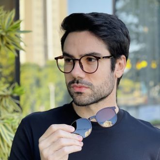 safine com br oculos 2 em 1 clip on masculino redondo marrom joao 7