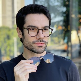 safine com br oculos 2 em 1 clip on masculino redondo marrom paulo 2 0 5