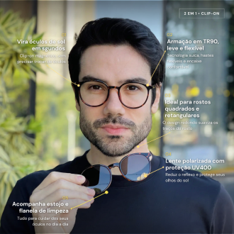 safine com br oculos 2 em 1 clip on masculino redondo tartaruga joao