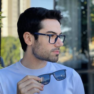 safine com br oculos 2 em 1 clip on masculino retangular azul vini 6