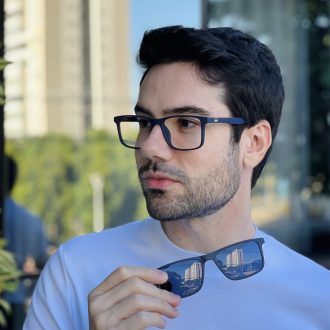 safine com br oculos 2 em 1 clip on masculino retangular azul vini 7