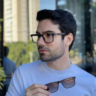 safine com br oculos 2 em 1 clip on masculino retangular marrom vini 7