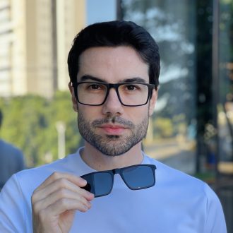 safine com br oculos 2 em 1 clip on masculino retangular preto e azul leo 4