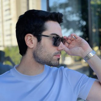 safine com br oculos 2 em 1 clip on masculino retangular preto e cinza leo 3