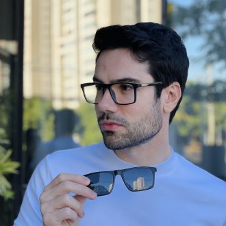 safine com br oculos 2 em 1 clip on masculino retangular preto e cinza leo 8