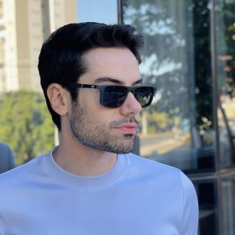 safine com br oculos 2 em 1 clip on masculino retangular preto e cinza vini 1