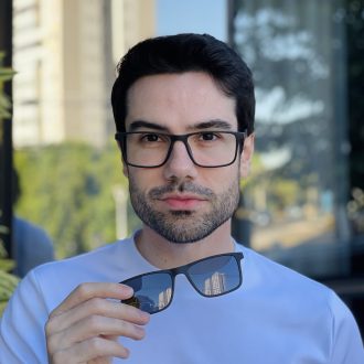 safine com br oculos 2 em 1 clip on masculino retangular preto e cinza vini 4