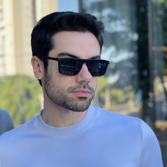 safine com br oculos 2 em 1 clip on masculino retangular preto fosco leo