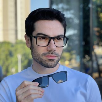 safine com br oculos 2 em 1 clip on masculino retangular preto fosco leo 5