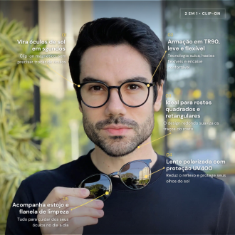 safine com br oculos 2 em 1 clip on redondo preto joao 1