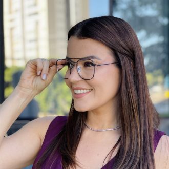 safine com br oculos de grau feminino aviador grafite larissa
