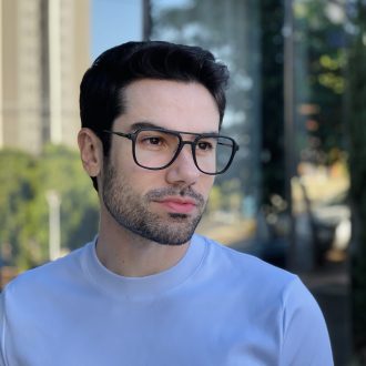safine com br oculos de grau masculino aviador preto fosco matheus 1