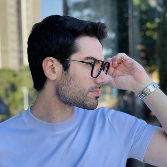 safine com br oculos de grau masculino aviador preto fosco matheus 2